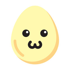 cute egg emoticon flat style