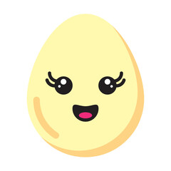 beautiful egg emoticon flat style