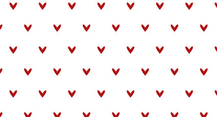 Seamless pattern red heart. Isolated on white background.