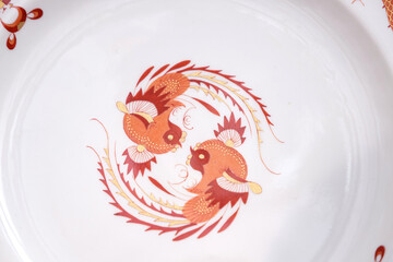 Vintage dining set unique porcelain tableware europe dragons and phoenix