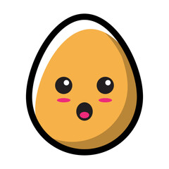 Fototapeta premium amazed egg emoticon filled line style