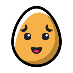 scared egg emoticon filled line style
