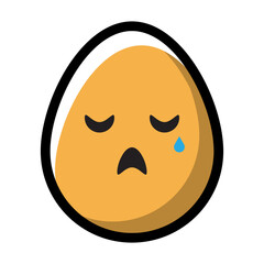 miserable egg emoticon filled line style