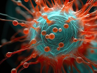 Flu virus cell close up