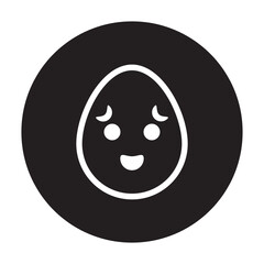 scared egg emoticon circle line style