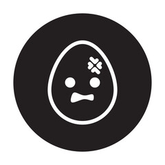 mad egg emoticon circle line style