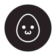 cute egg emoticon circle line style