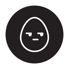 expressionless egg emoticon circle line style