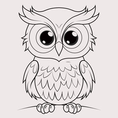 Minimalistic Owl Sketch Elegant Wildlife Art