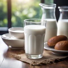 A Perfect Glass Of Pure Fresh Milk For A Healthy Breakfast