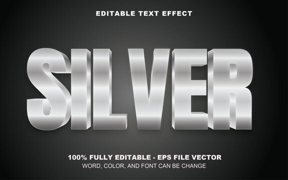 Silver Editable Text Effect | EPS File Vector