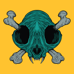 tshirt design skull at vector illustrations