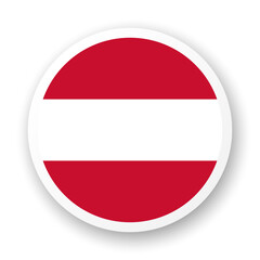 Flag of Austria flat icon. Round vector element with shadow underneath. Best for mobile apps, UI and web design.