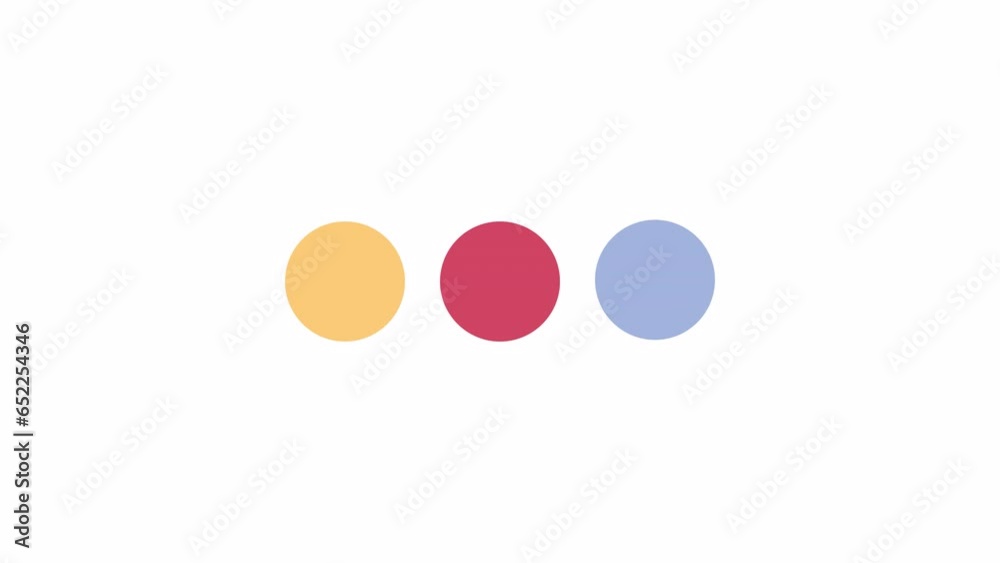 Poster three dots jumping slightly 2d element animation. line of dots hopping flat ui element cartoon 4k vi