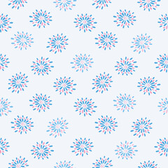 Japanese Cute Fireworks Vector Seamless Pattern

