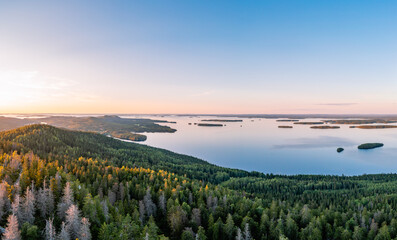 sunset over the lake