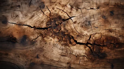 Papier Peint photo Photographie macro Charred wood bark light brown texture. Detailed macro close-up view of tree burned cork background. Generative AI