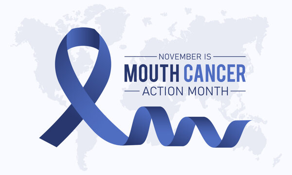 Mouth cancer action month is observed every year in november. November is mouth cancer action month. Vector template for banner, greeting card, poster with background. Vector illustration.