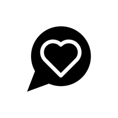 Love chat black and white icon design.