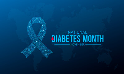 Diabetes awareness month is observed every year in november. November is Diabetes awareness month. Vector template for banner, greeting card, poster with background. Vector illustration.