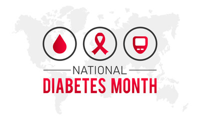 Diabetes awareness month is observed every year in november. November is Diabetes awareness month. Vector template for banner, greeting card, poster with background. Vector illustration.