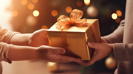 Hands giving gift