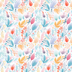 Seamless Pastel Textile illustration abstract floral texture patterns for fabric digital print. Generative AI