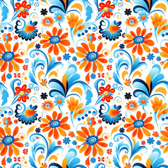 Fototapeta na wymiar Seamless Pastel Textile illustration abstract floral texture patterns for fabric digital print. Generative AI