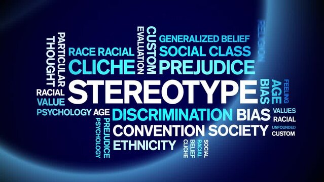 Stereotype animated tag word cloud;text design animation kinetic typography seamless loop.
