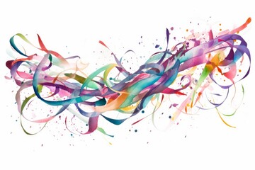 Watercolor confetti for the festivities on white background. AI generated