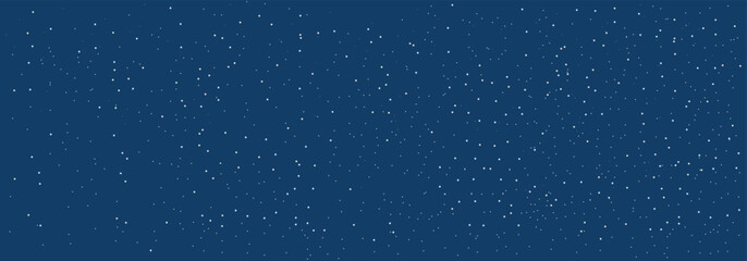 Winter blue sky with falling snow, snowflake. Holiday Winter background for Merry Christmas and Happy New Year. Vector illustration.