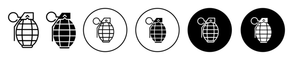 Fragmentation grenade icon set. vector symbol illustration.