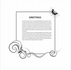 Elegance Floral Simple Greeting Card template