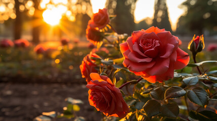 red rose in the garden HD 8K wallpaper Stock Photographic Image