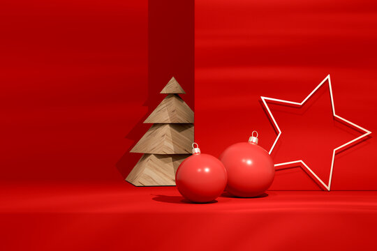 Christmas Concept, New Year 2024, 3D