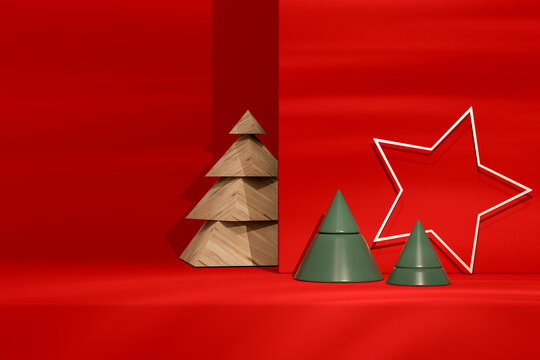 Christmas Concept, New Year 2024, 3D