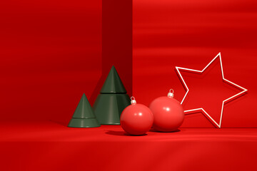 Christmas Concept, New Year 2024, 3D
