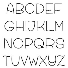 Sans serif alphabet template. Vector illustration.