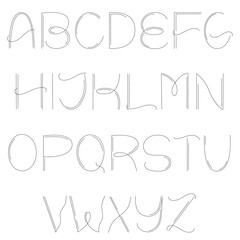 Monoline Alphabet template. Vector illustration.