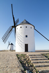 Traditional windmills in Alcazar de San Juan, Castilla La Mancha, Spain