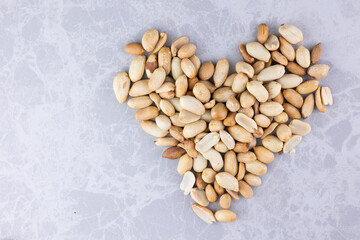 heart shape form made from peanut