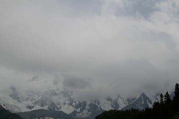 Fairy Meadows of Nanga Parbat in India on a cloudy day