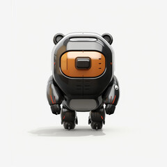 Naklejka premium Bear Cute Robot Portrait Head Exoskeleton Droid Futuristic Bot Machine Space Heavy Battle Cyberpunk Humanoid Apocalypse Generative AI