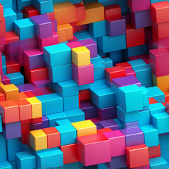 Fototapeta na wymiar 3d cubes square art pattern