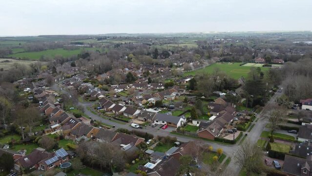 Drone view over a residential district in Ashton under Lyne, Manchester, United Kingdom