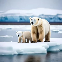 Foto op Canvas polar bear on the ice © Ifra