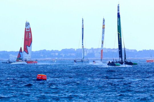 Gara del campionato del mondo SailGp tenutosi a Taranto il 23 settembre 2023 con catamarano volante F50