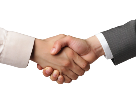 handshake, transparent background, isolated image, generative AI
