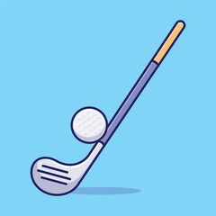 Golf stick cartoon vector illustration sport equipment concept icon isolated