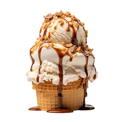 Ice Cream, transparent background, isolated image, generative AI
